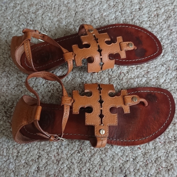 Tory Burch Phoebe Thong Ankle-Strap Sandals Size 7.5 - Picture 10 of 12